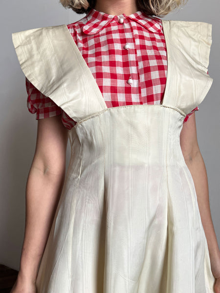 Vintage 1940's Pinafore Style Dress