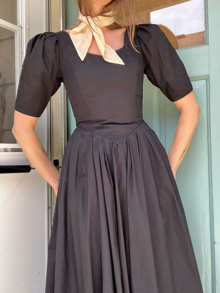 Vintage 1980's Black Laura Ashley Dress