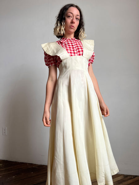 Vintage 1940's Pinafore Style Dress