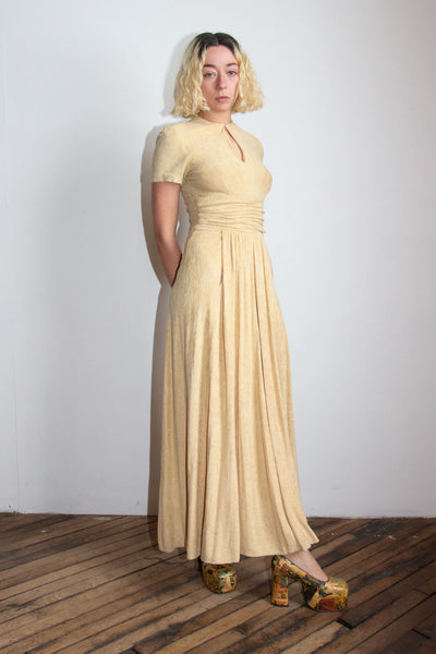 Vintage 1930's Floor Length Gown with Matching Hat