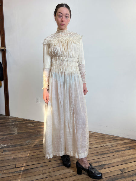 Antique Edwardian Era Silk Dress