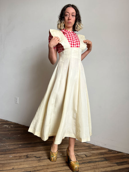 Vintage 1940's Pinafore Style Dress