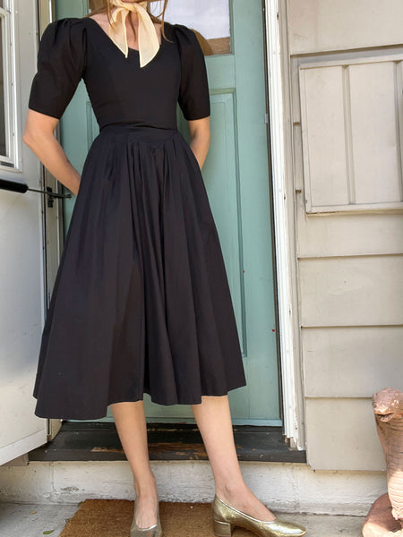 Vintage 1980's Black Laura Ashley Dress
