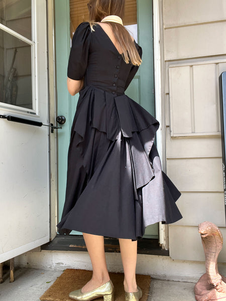 Vintage 1980's Black Laura Ashley Dress