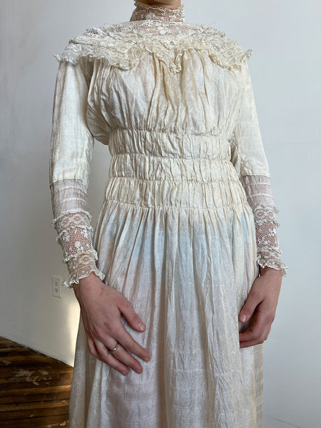 Antique Edwardian Era Silk Dress