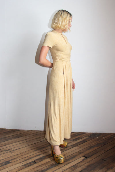 Vintage 1930's Floor Length Gown with Matching Hat