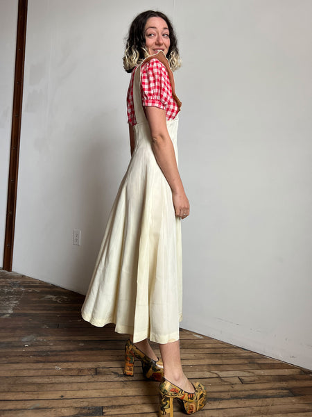 Vintage 1940's Pinafore Style Dress