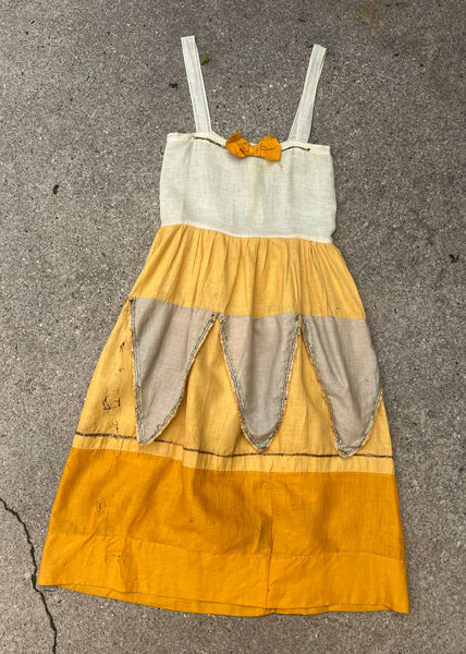 Antique Early Vintage 1920's Flower Petal Dress