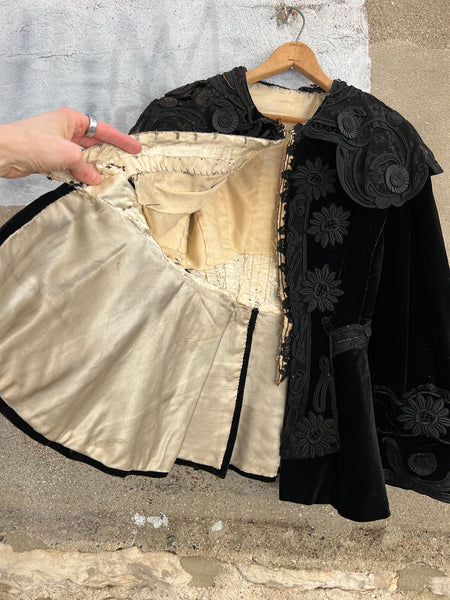 Antique Black Velvet Coat
