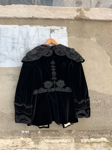 Antique Black Velvet Coat