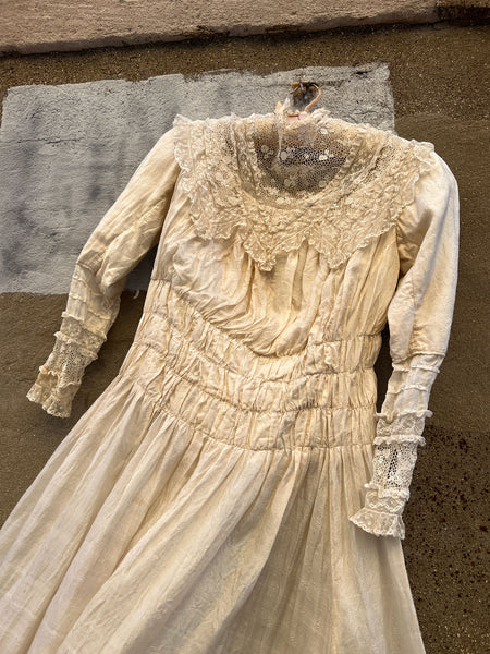 Antique Edwardian Era Silk Dress