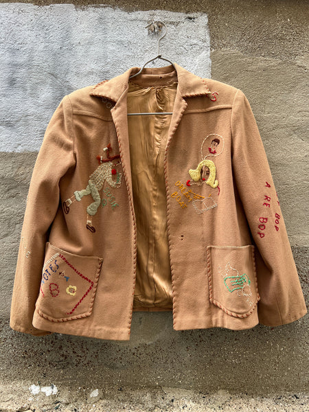 Vintage 1950's Novelty Embroidered Jacket