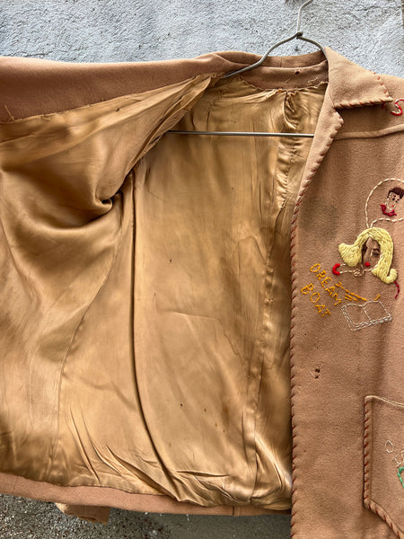 Vintage 1950's Novelty Embroidered Jacket