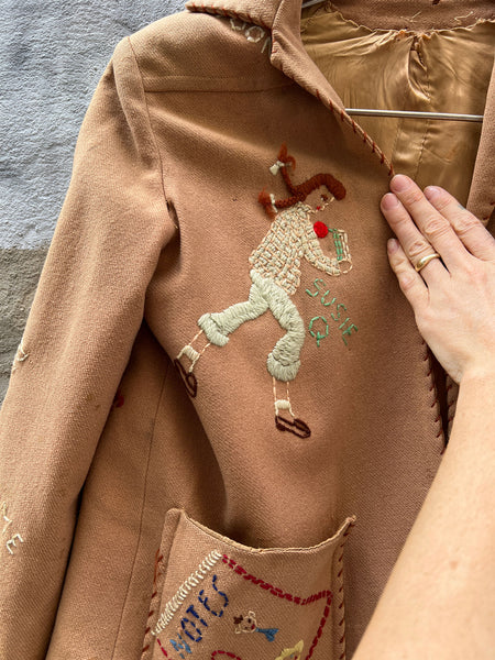 Vintage 1950's Novelty Embroidered Jacket