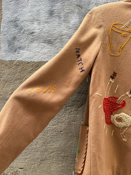 Vintage 1950's Novelty Embroidered Jacket