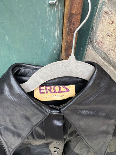 Vintage 1970's EROS California Black Blouse and Pants Set