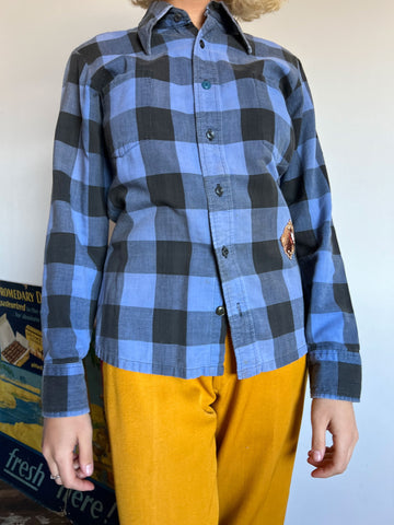 Vintage McGregor 1940's - 50's Blue Flannel Shirt