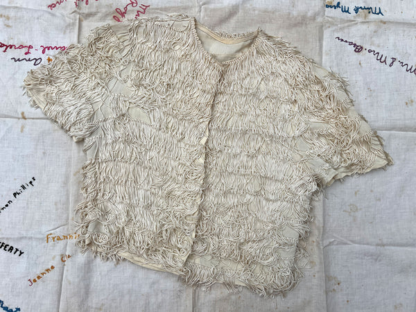 Vintage 1930's White Fringe Blouse