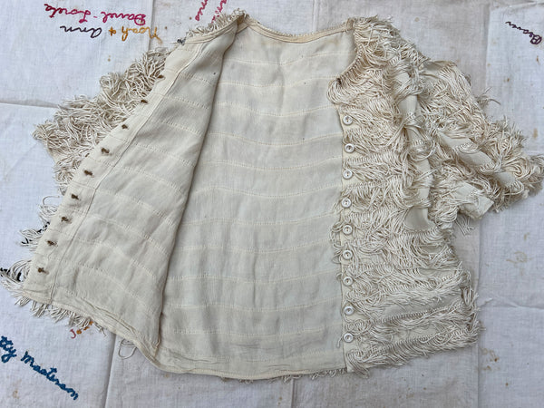 Vintage 1930's White Fringe Blouse