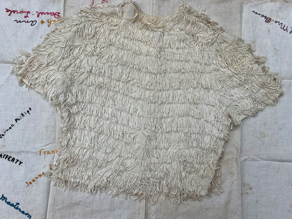 Vintage 1930's White Fringe Blouse