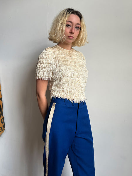 Vintage 1930's White Fringe Blouse