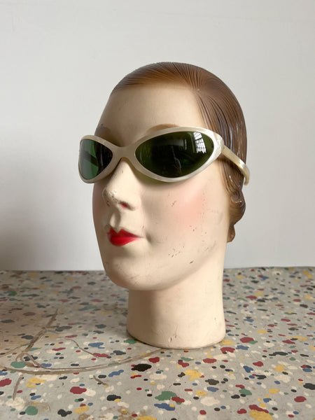 Vintage 1950s 1960s Italian White Sunglasses
