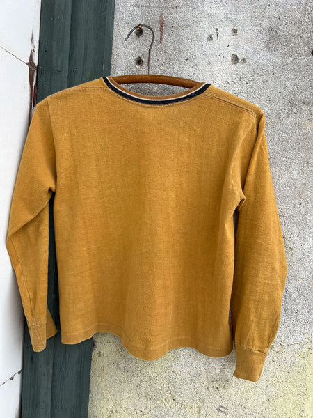 Vintage 1960's Mustard Cotton Long Sleeve Shirt