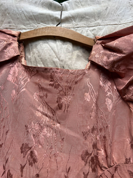 Vintage 1930’s Blush Pink Moiré Puffed Sleeve Gown