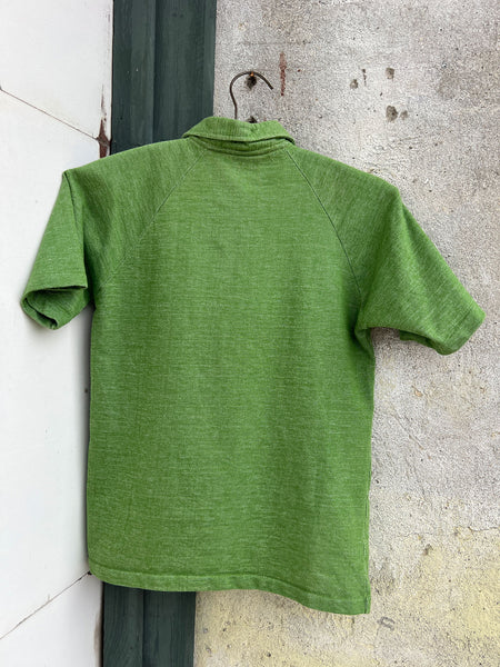 Vintage 1960's - 1970's Green Collared Short Sleeve Shirt