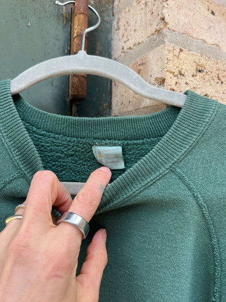 Vintage 1960's Towncraft Cotton Sweatshirt in Deep Green