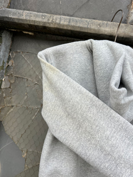 Vintage 1960's Grey Zip Up Cotton Hooded Sweatshirt