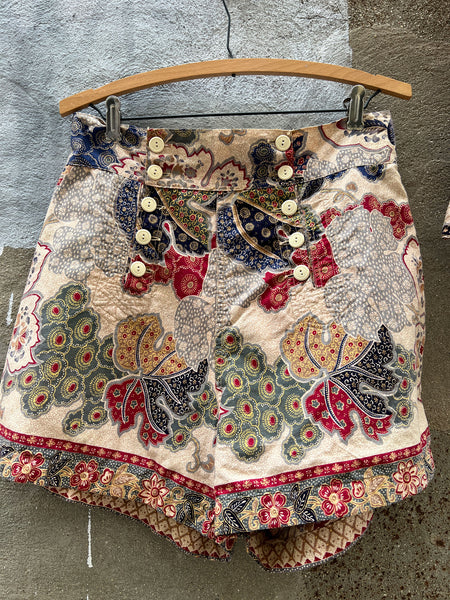 Vintage 1930's - 40's Cotton Halter Top with Matching Shorts