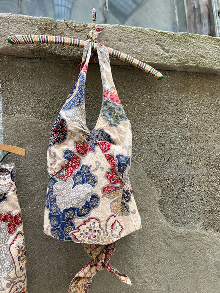 Vintage 1930's - 40's Cotton Halter Top with Matching Shorts