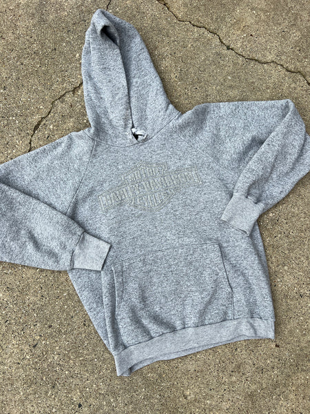 Vintage Harley Davidson 3D Emblem Hooded Sweatshirt