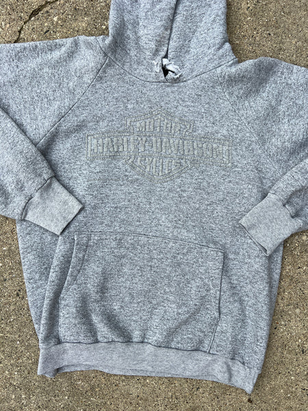 Vintage Harley Davidson 3D Emblem Hooded Sweatshirt