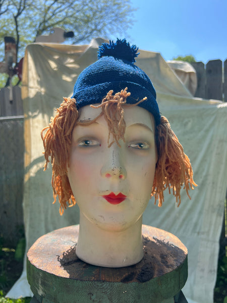 Antique 1920's Knit Hair Cap in Wool