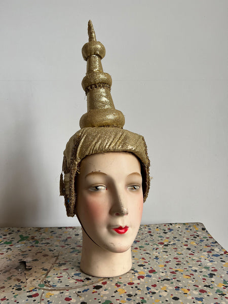 Vintage Gold Head Piece, Show Costume