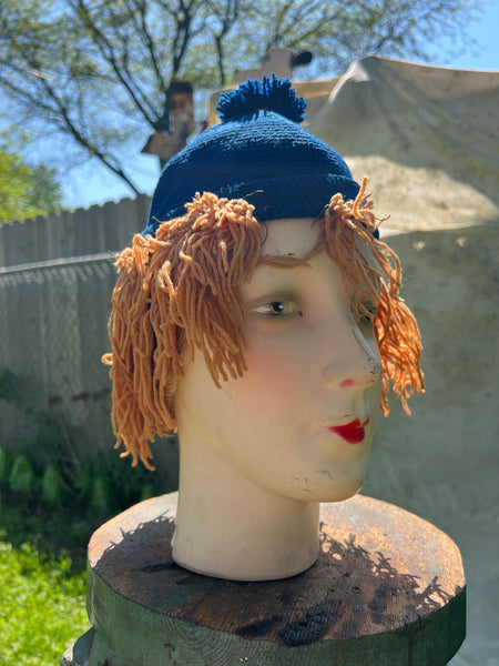 Antique 1920's Knit Hair Cap in Wool