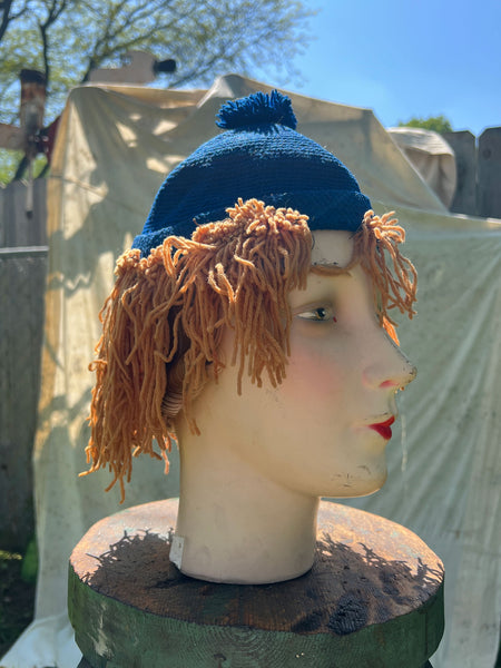 Antique 1920's Knit Hair Cap in Wool