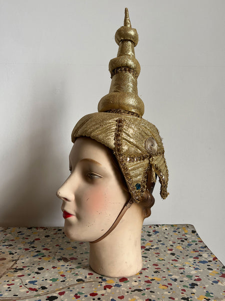 Vintage Gold Head Piece, Show Costume