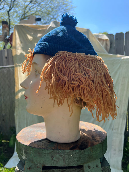 Antique 1920's Knit Hair Cap in Wool