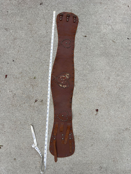 Antique Vintage Leather Heart Studded Kidney Belt