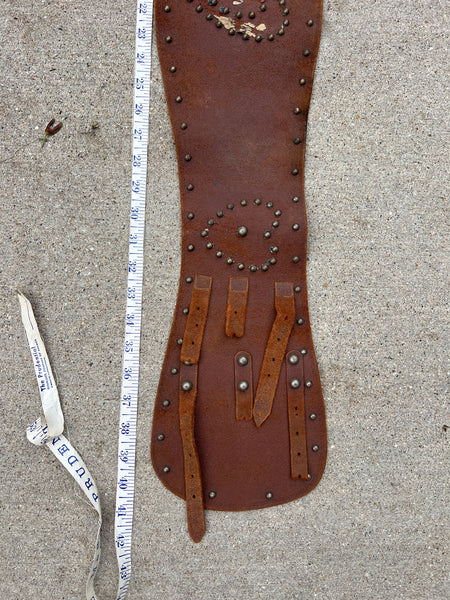 Antique Vintage Leather Heart Studded Kidney Belt