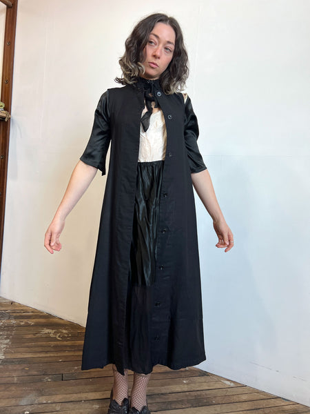 Antique 1800's Black Wool Button Up Jacket