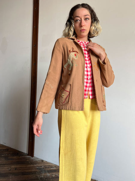 Vintage 1950's Novelty Embroidered Jacket