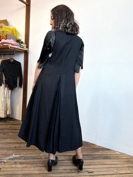 Antique 1800's Black Wool Button Up Jacket