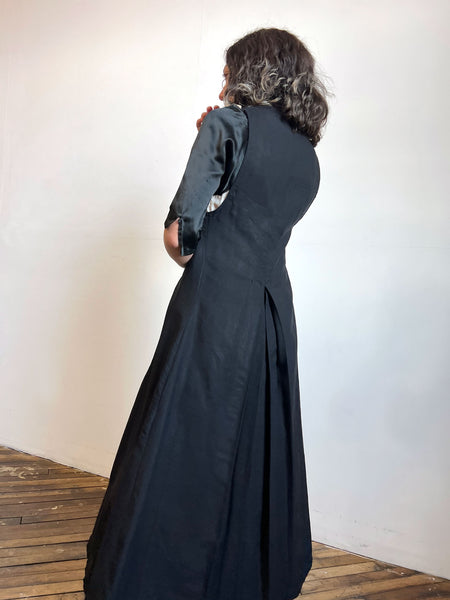 Antique 1800's Black Wool Button Up Jacket