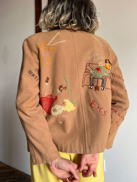 Vintage 1950's Novelty Embroidered Jacket