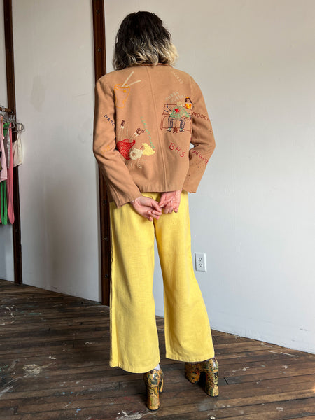 Vintage 1950's Novelty Embroidered Jacket