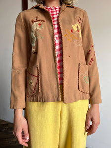 Vintage 1950's Novelty Embroidered Jacket